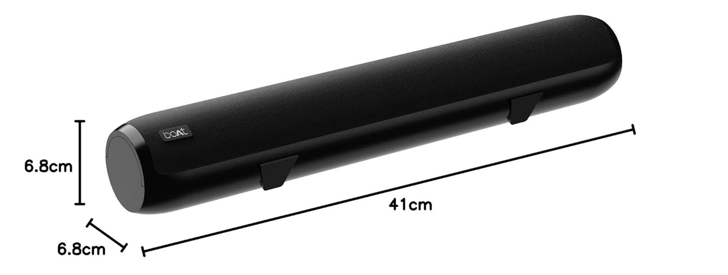 Boat Aavante Bar 610 Bluetooth Soundbar with 25W RMS Signature Sound, 2.0 Channel with Dual Passive Radiators, Upto 7 Hours Playback & Multi Connectivity(Charcoal Black)