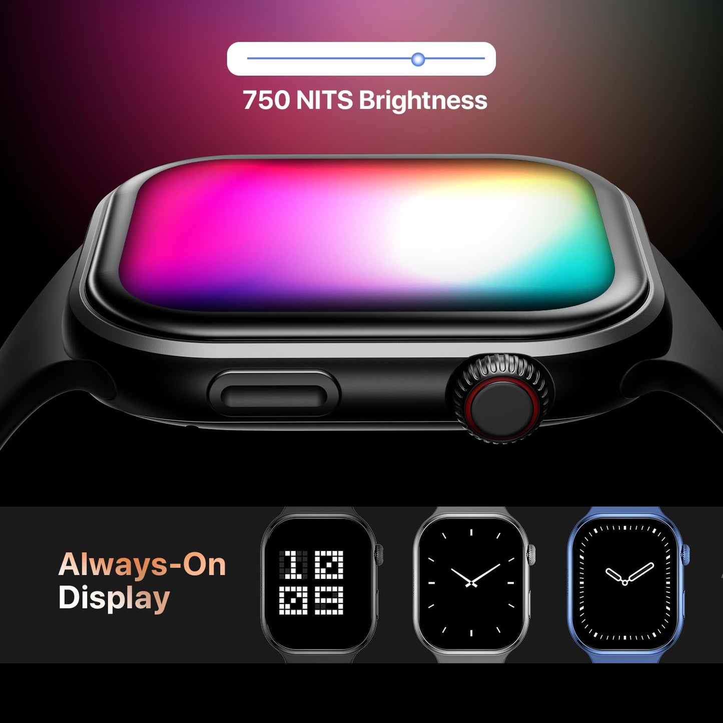 Fire-Boltt Brillia Smart Watch with 51.3mm (2.02 inch) AMOLED Display, Bluetooth Calling, SpO2, Heart Rate Monitoring, 120+ Sports Modes (Brillia, Black)