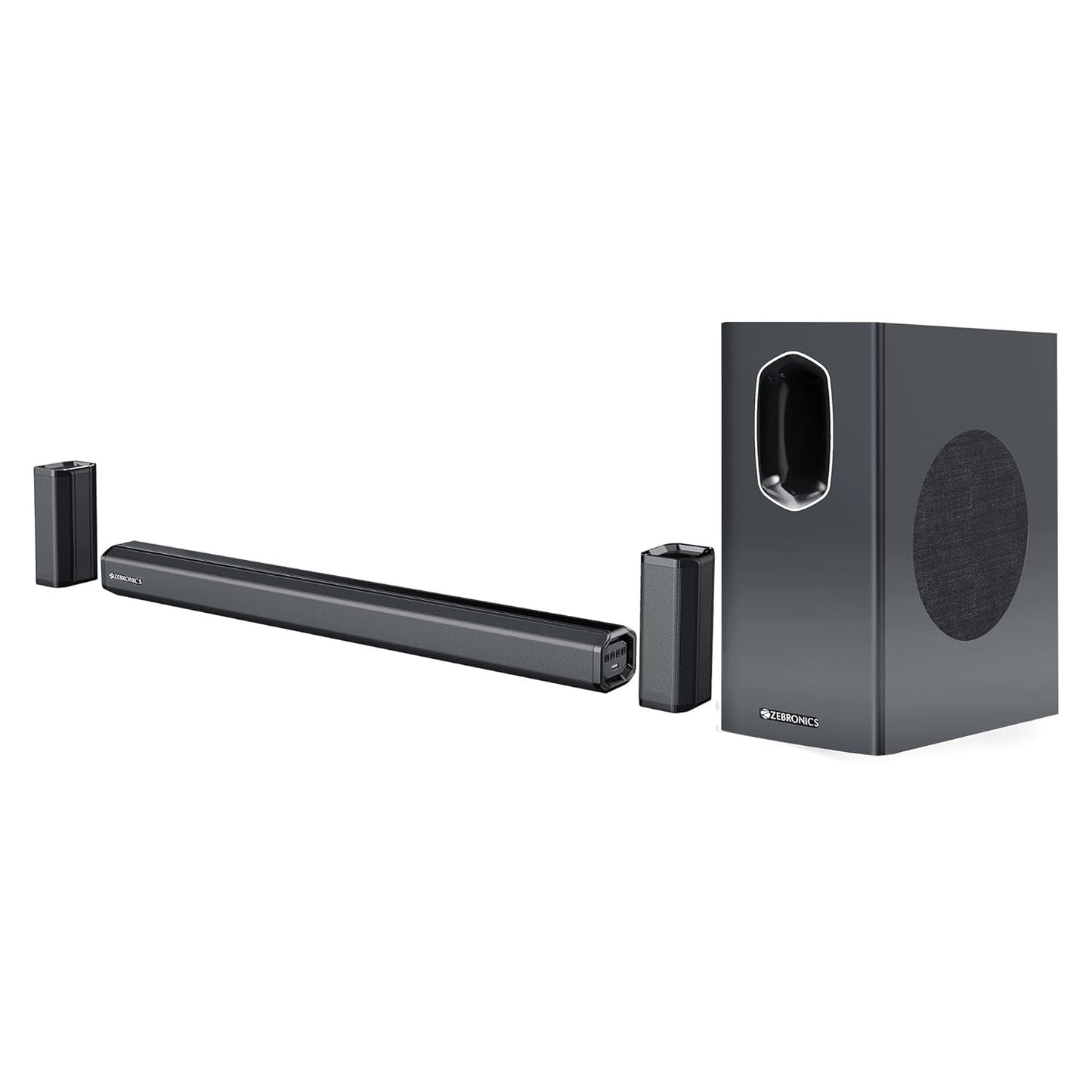 ZEBRONICS Juke BAR 7600 Soundbar, 300 Watts, 5.1 Surround, Dual Rear Satellites, Triple Driver Soundbar, 6.5"" Subwoofer, Bluetooth | HDMI (ARC) | Optical | USB | AUX
