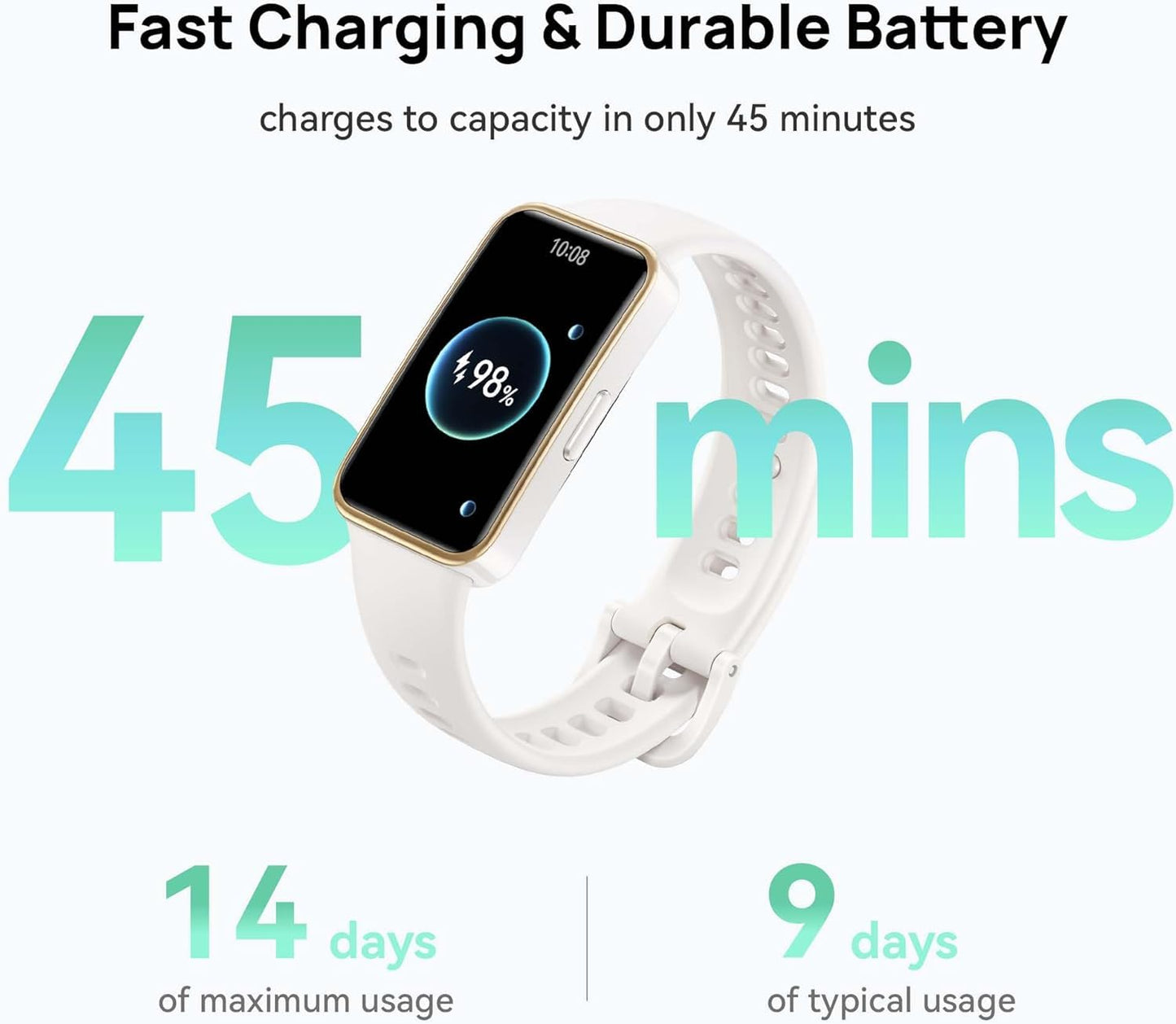 Huawei Band 9, Comfortable All-Day Wearing, Sleep Tracking, Fast Charging, Durable Battery, Intelligent Brightness Adjustments, 100 Different Workout Modes, Compatible with iOS&Android (Black)