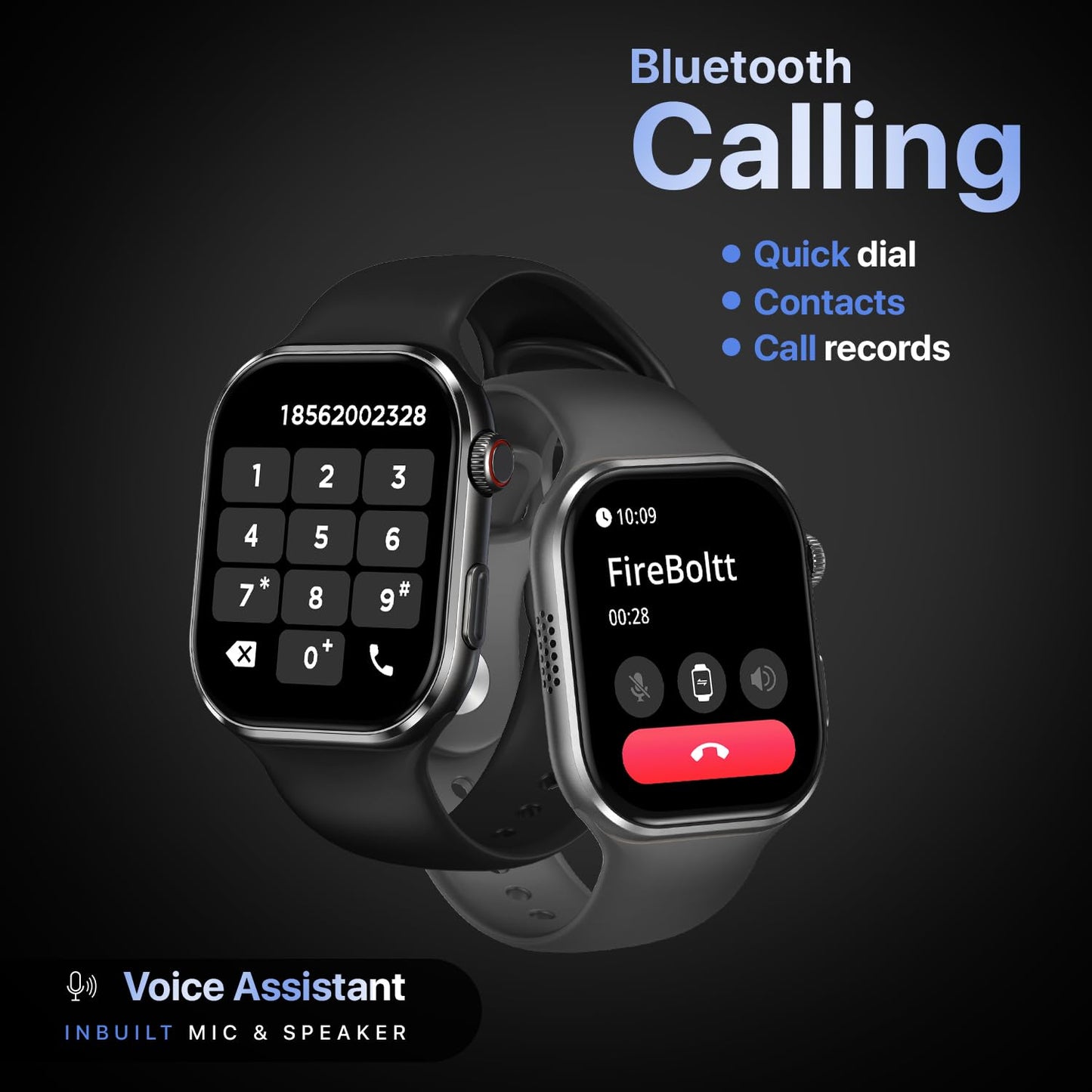 Fire-Boltt Brillia Smart Watch with 51.3mm (2.02 inch) AMOLED Display, Bluetooth Calling, SpO2, Heart Rate Monitoring, 120+ Sports Modes (Brillia, Black)