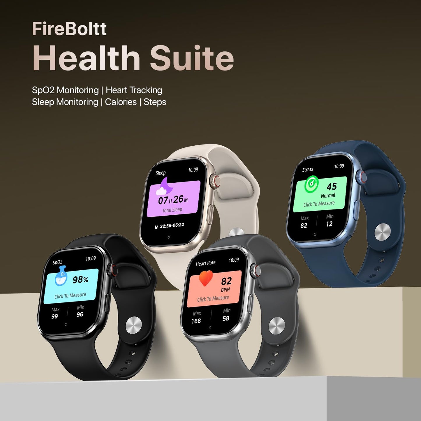 Fire-Boltt Brillia Smart Watch with 51.3mm (2.02 inch) AMOLED Display, Bluetooth Calling, SpO2, Heart Rate Monitoring, 120+ Sports Modes (Brillia, Black)