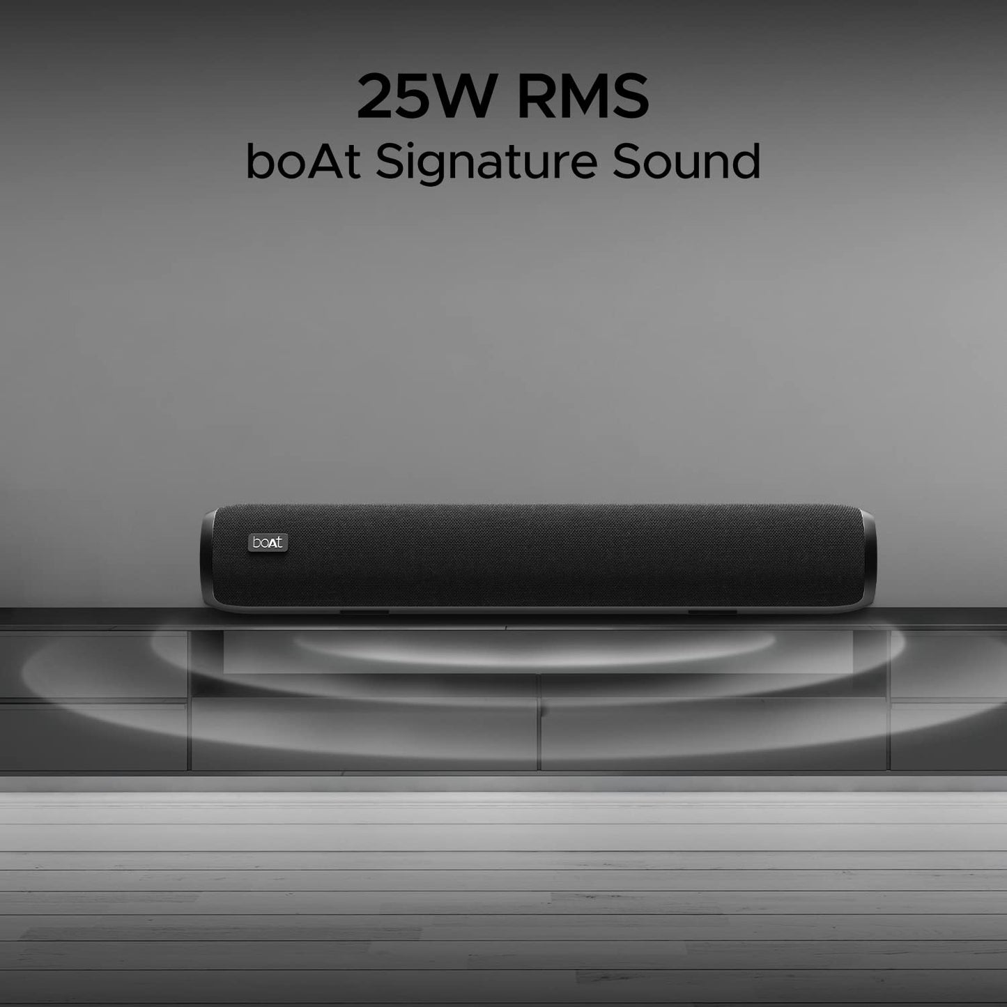 Boat Aavante Bar 610 Bluetooth Soundbar with 25W RMS Signature Sound, 2.0 Channel with Dual Passive Radiators, Upto 7 Hours Playback & Multi Connectivity(Charcoal Black)