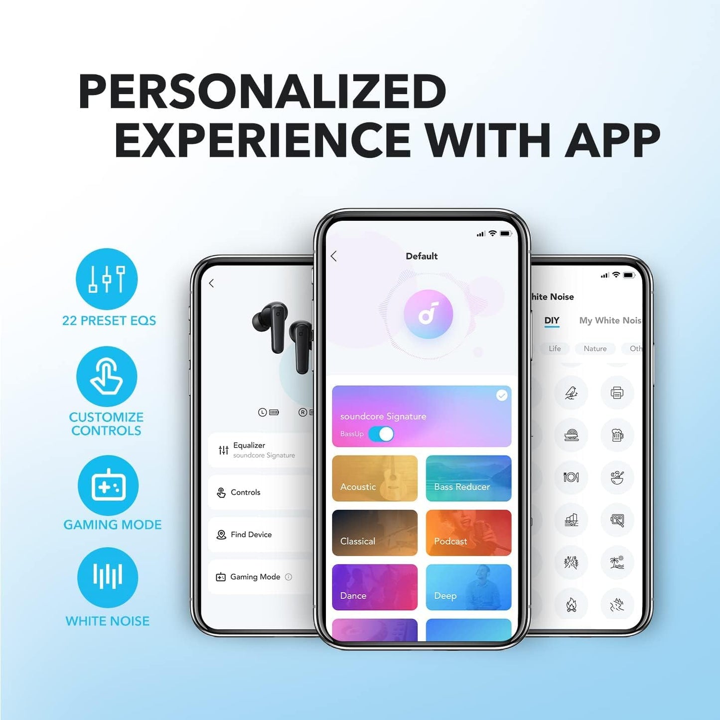 soundcore by Anker R50i VI True Wireless Earbuds, 10mm Drivers with Big Bass, Bluetooth 5.3, 30H Long Playtime, Water-Resistant, 2 Mics for AI Clear Calls, 22 Preset EQs, Customization via App