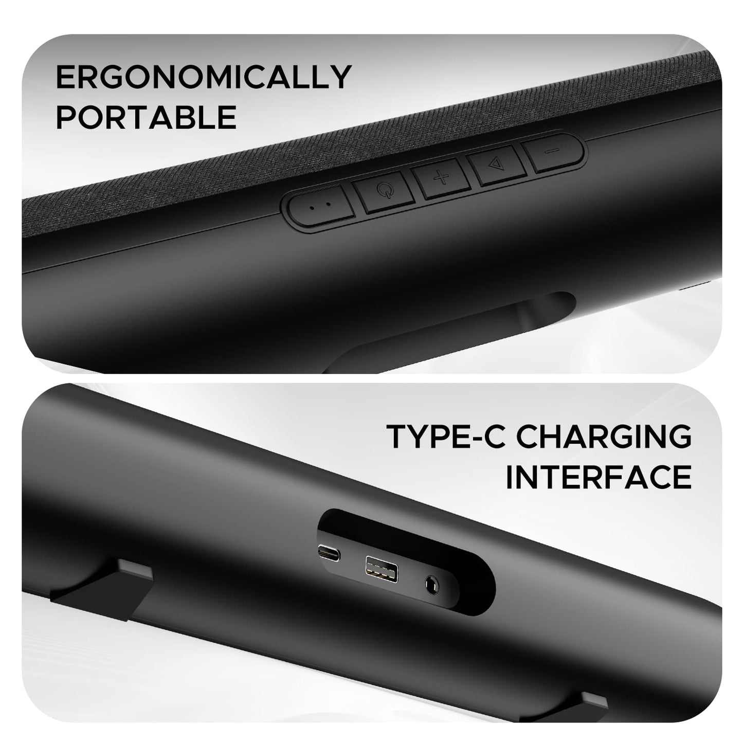 Boat Aavante Bar 610 Bluetooth Soundbar with 25W RMS Signature Sound, 2.0 Channel with Dual Passive Radiators, Upto 7 Hours Playback & Multi Connectivity(Charcoal Black)