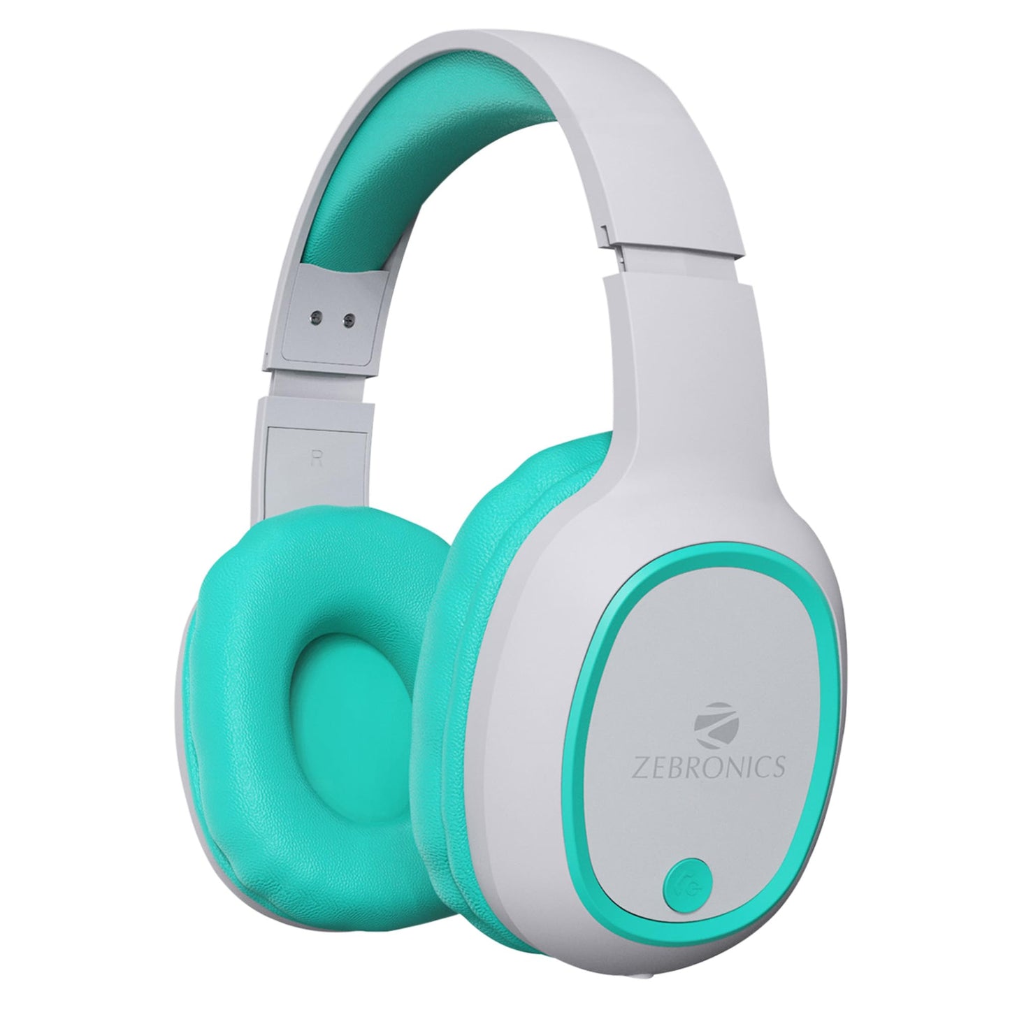 ZEBRONICS Thunder Bluetooth 5.3 Wireless Over Ear Headphones with 60H Backup, Gaming Mode, Dual Pairing, Enc, Aux, Micro Sd, Voice Assistant, Comfortable Earcups, Call Function (Teal Green)