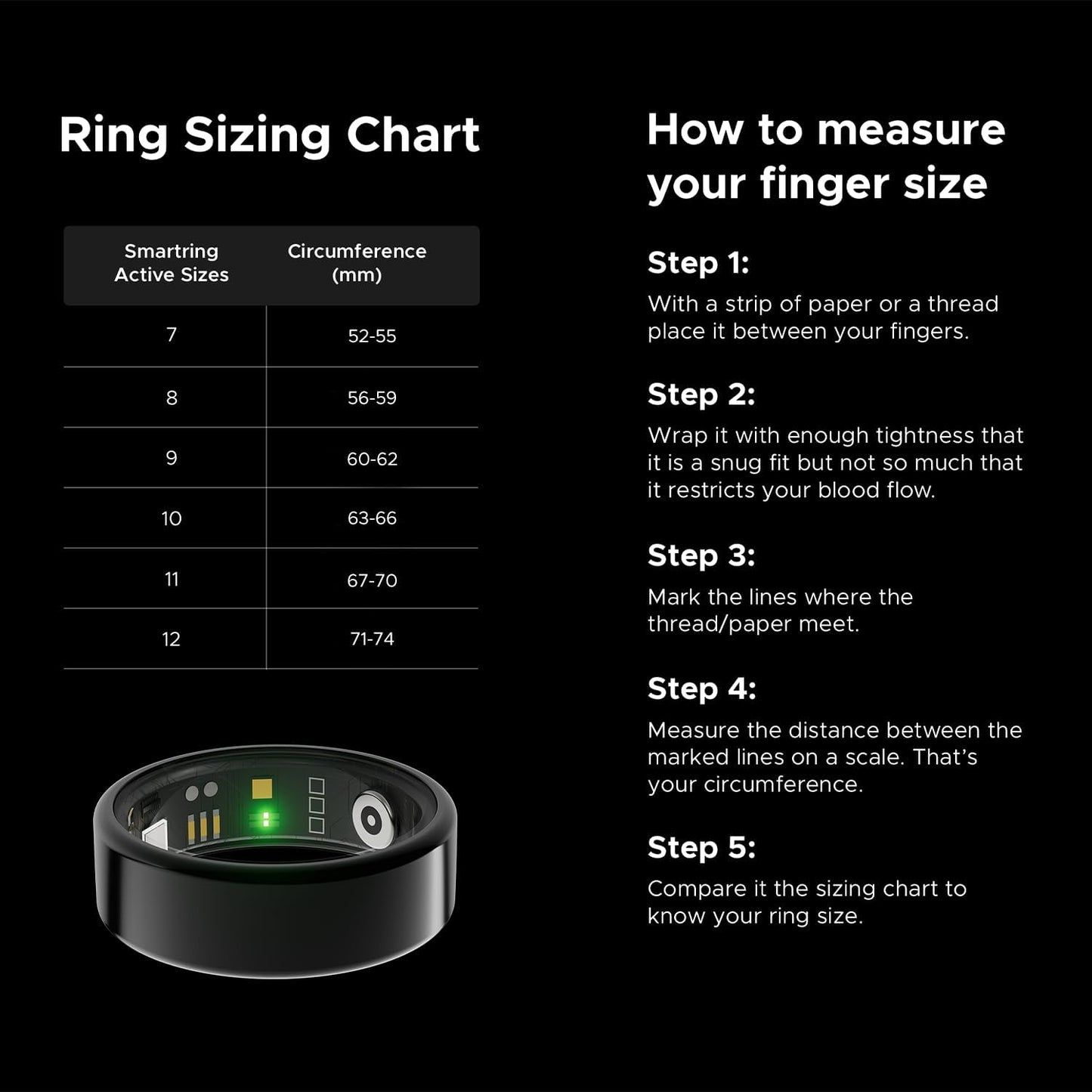 boAt SmartRing Active w/Stylish Stainless-Steel & Lightweight, Health Monitor, Magnetic Charging Case, 5ATM,Crest App & Coins, 20+ Sports Modes(Midnight Black 12)