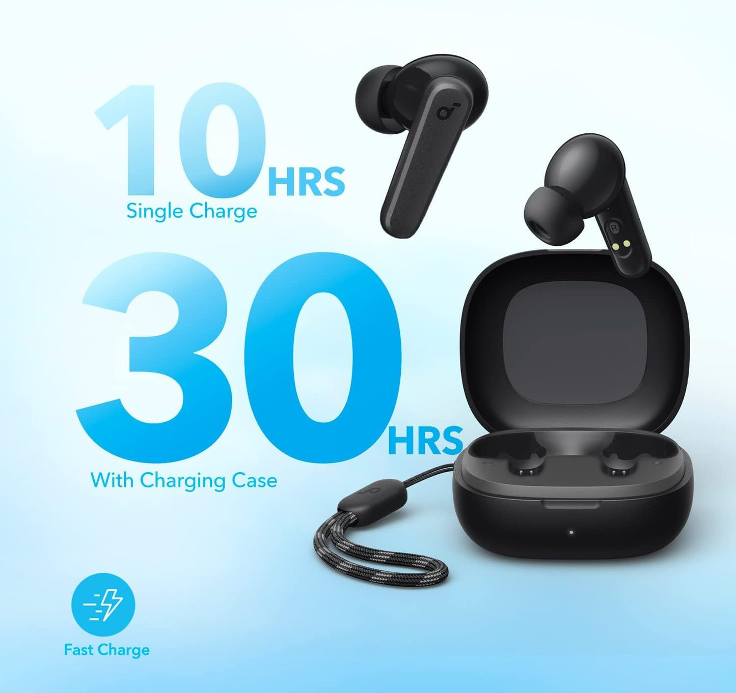 soundcore by Anker R50i VI True Wireless Earbuds, 10mm Drivers with Big Bass, Bluetooth 5.3, 30H Long Playtime, Water-Resistant, 2 Mics for AI Clear Calls, 22 Preset EQs, Customization via App