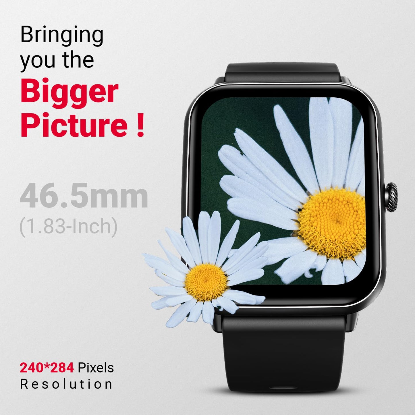 Fire-Boltt Ninja Call Pro Plus Smart Watch 1.83 inch with Bluetooth Calling, AI Voice Assistance, 100 Sports Modes IP67 Rating, 240 * 280 Pixel High Resolution (Black)