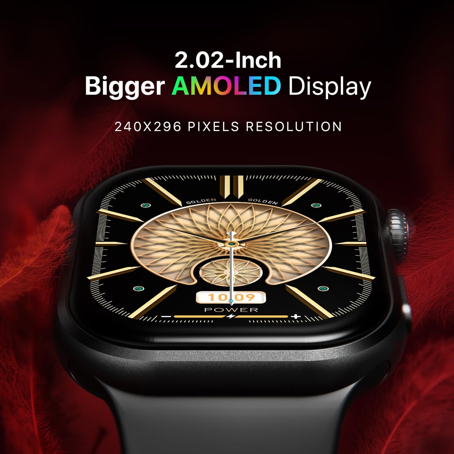 Fire-Boltt Brillia Smart Watch with 51.3mm (2.02 inch) AMOLED Display, Bluetooth Calling, SpO2, Heart Rate Monitoring, 120+ Sports Modes (Brillia, Black)
