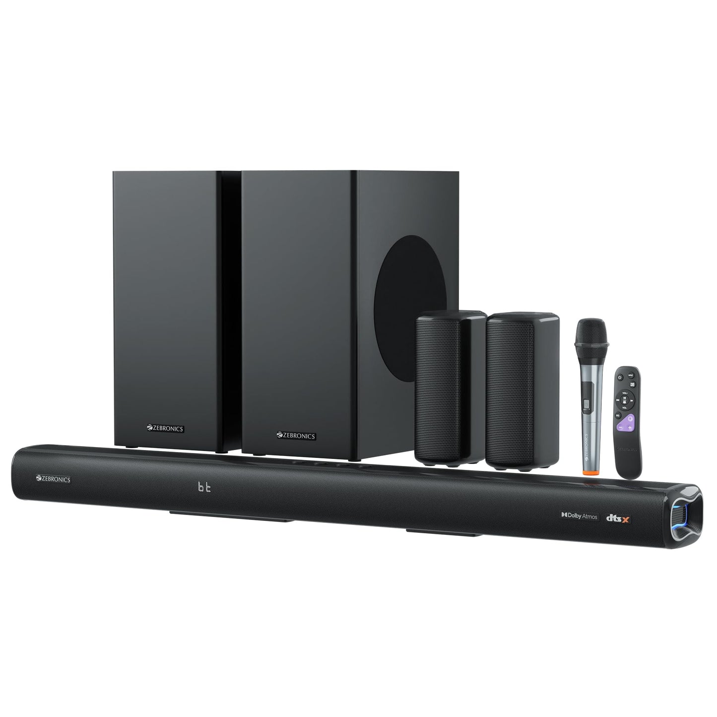 ZEBRONICS Juke BAR 7600 Soundbar, 300 Watts, 5.1 Surround, Dual Rear Satellites, Triple Driver Soundbar, 6.5"" Subwoofer, Bluetooth | HDMI (ARC) | Optical | USB | AUX
