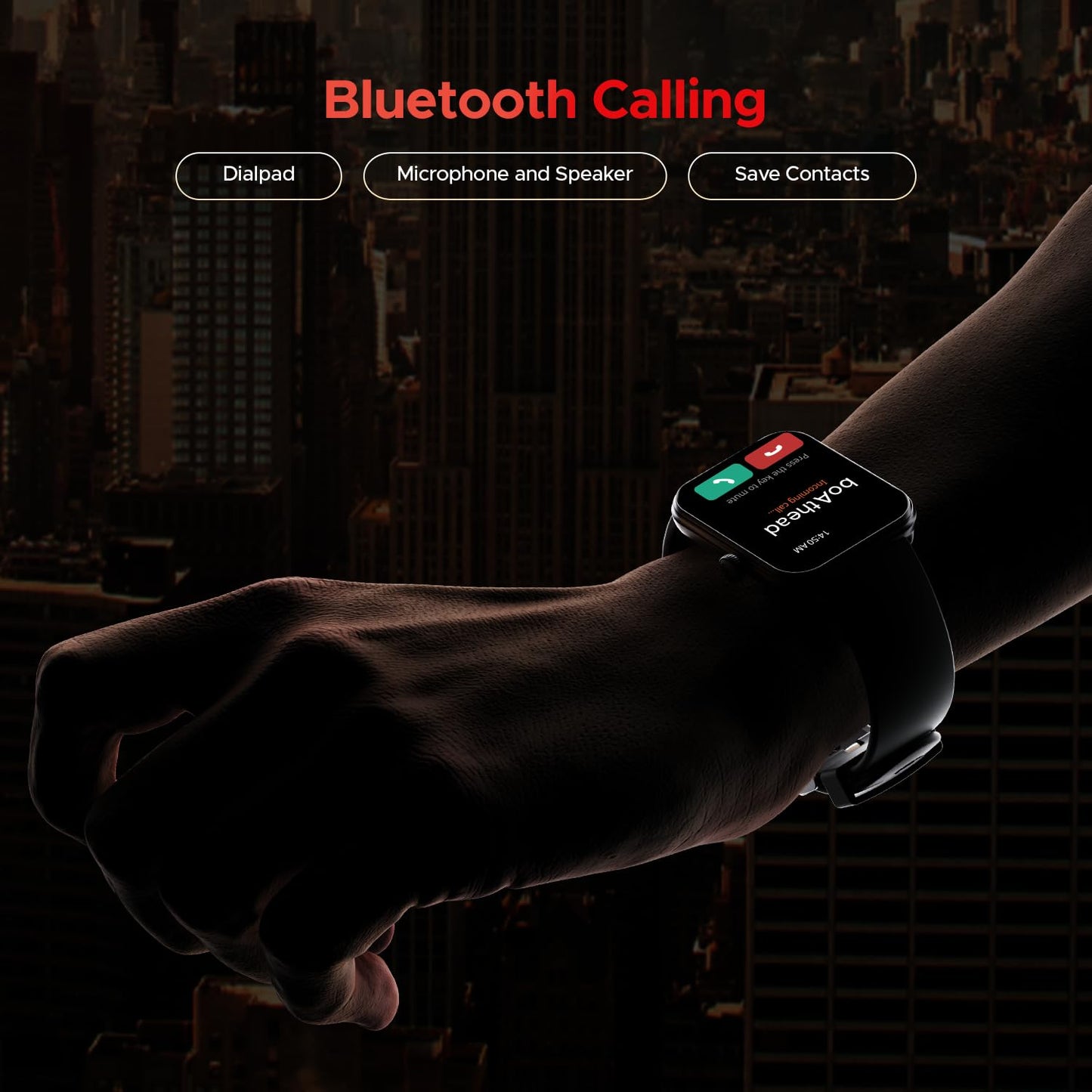 Boat Storm Call 3 w/Turn-by-Turn Navigation, 1.83" (4.6 cm) HD Display, Bluetooth Calling, Crest+ OS, QR Tray, Watch Face Studio, Coins, Emergency SOS Smart Watch for Men & Women(Active Black)