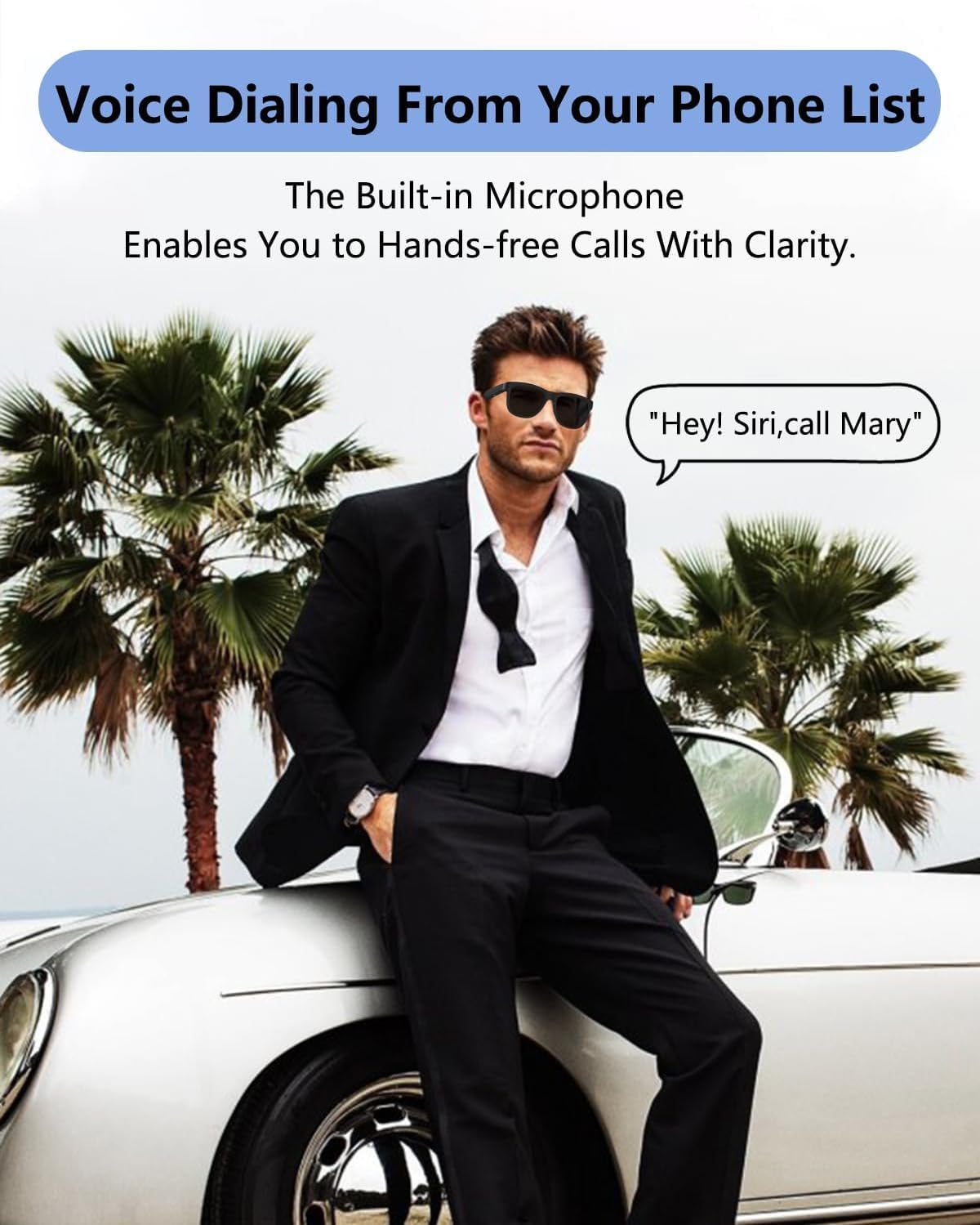 Calyrex Smart Glasses, Polarized Bluetooth Sunglasses, Built-in Mic & Speakers, Voice Assistant, UV Protection Audio Sun Glass