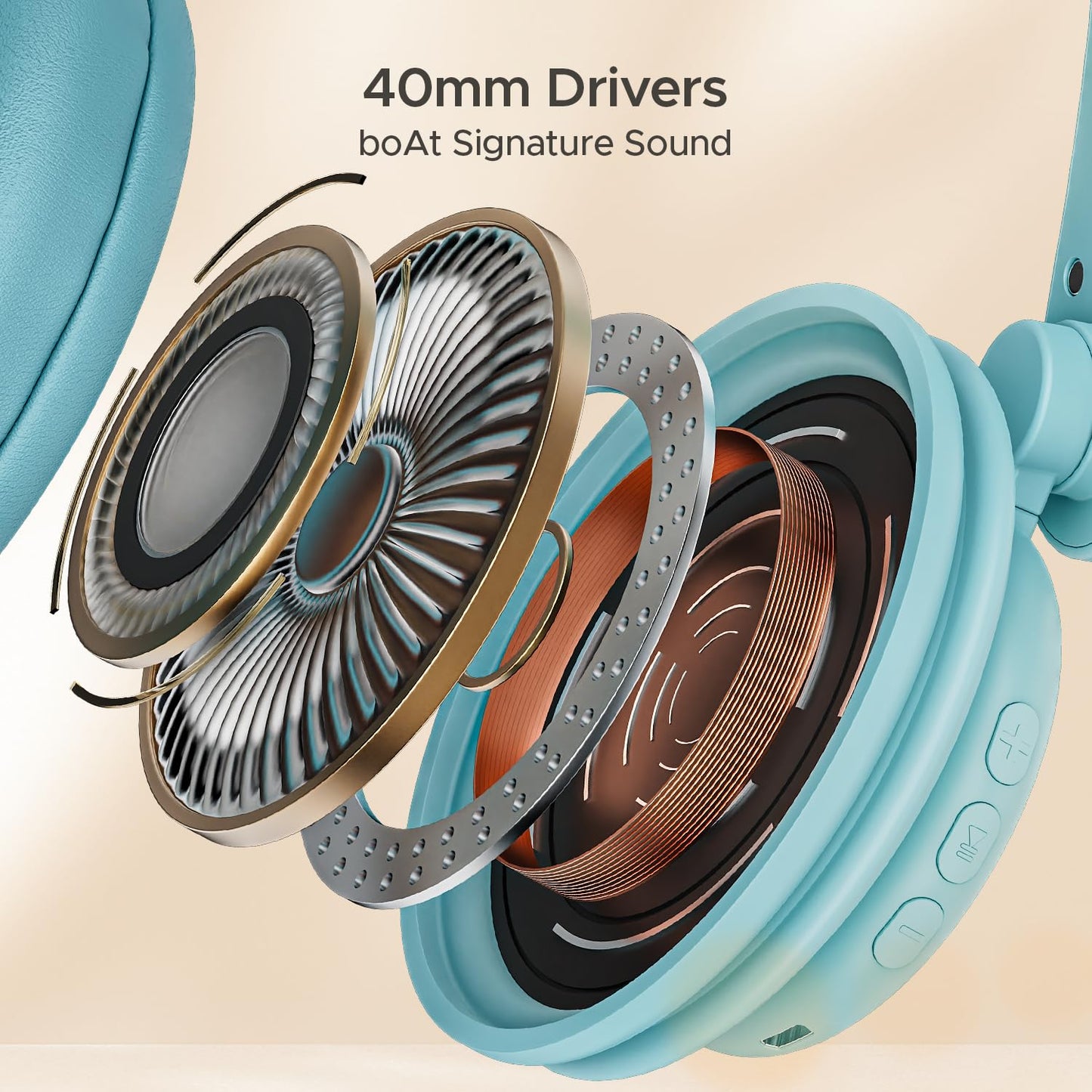 Boat Rockerz 450 Pro Bluetooth Wireless On Ear Headphones with Mic with 70 Hours Battery, 40Mm Drivers, Bluetooth V5.0 Padded Ear Cushions, Easy Access Controls and Voice Assistant(Aqua Blue)