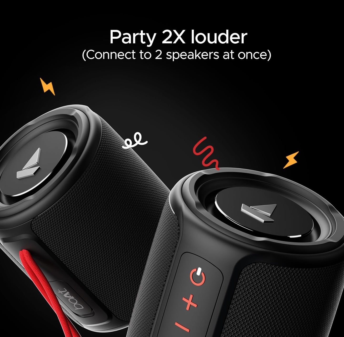 Boat Stone 352 Bluetooth Speaker with 10W RMS Stereo Sound, IPX7 Water Resistance, TWS Feature, Up to 12H Total Playtime, Multi-Compatibility Modes and Type-C Charging(Raging Black)