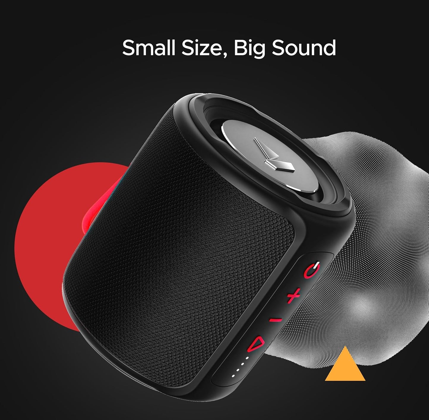 Boat Stone 352 Bluetooth Speaker with 10W RMS Stereo Sound, IPX7 Water Resistance, TWS Feature, Up to 12H Total Playtime, Multi-Compatibility Modes and Type-C Charging(Raging Black)
