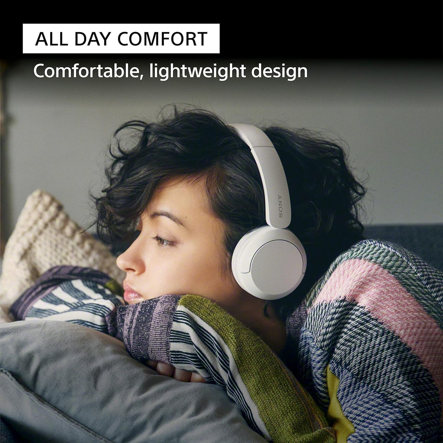 Sony WH-CH520 Wireless Bluetooth Headphones with Mic, Up to 50Hrs Battery-Black