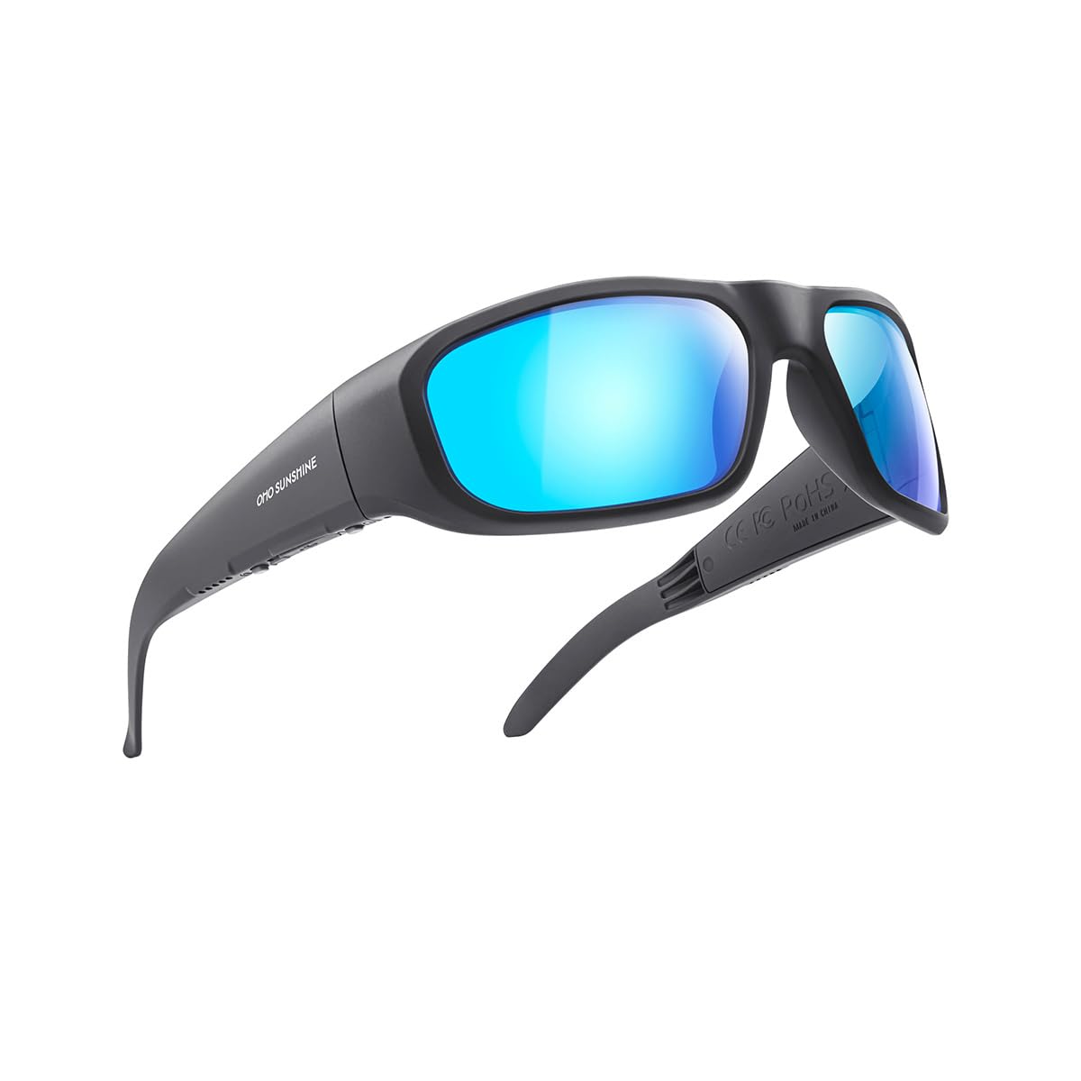 OhO sunshine Unisex-adult Audio Rectangular Polarized Sunglasses, Bluetooth 5.0 Version Wireless, Open Ear Style Listen Music and Calls - Pack of 1 (Black Frame-black Lens, One Size)
