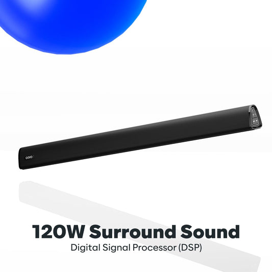 GOVO GOSURROUND 945 | 120W Sound bar, 5.1 Channel Home Theatre with Mega subwoofer, Dual Rear Satellites, AUX, USB & Bluetooth, 3 Equalizer Modes, Stylish Remote & LED Display (Platinum Black)