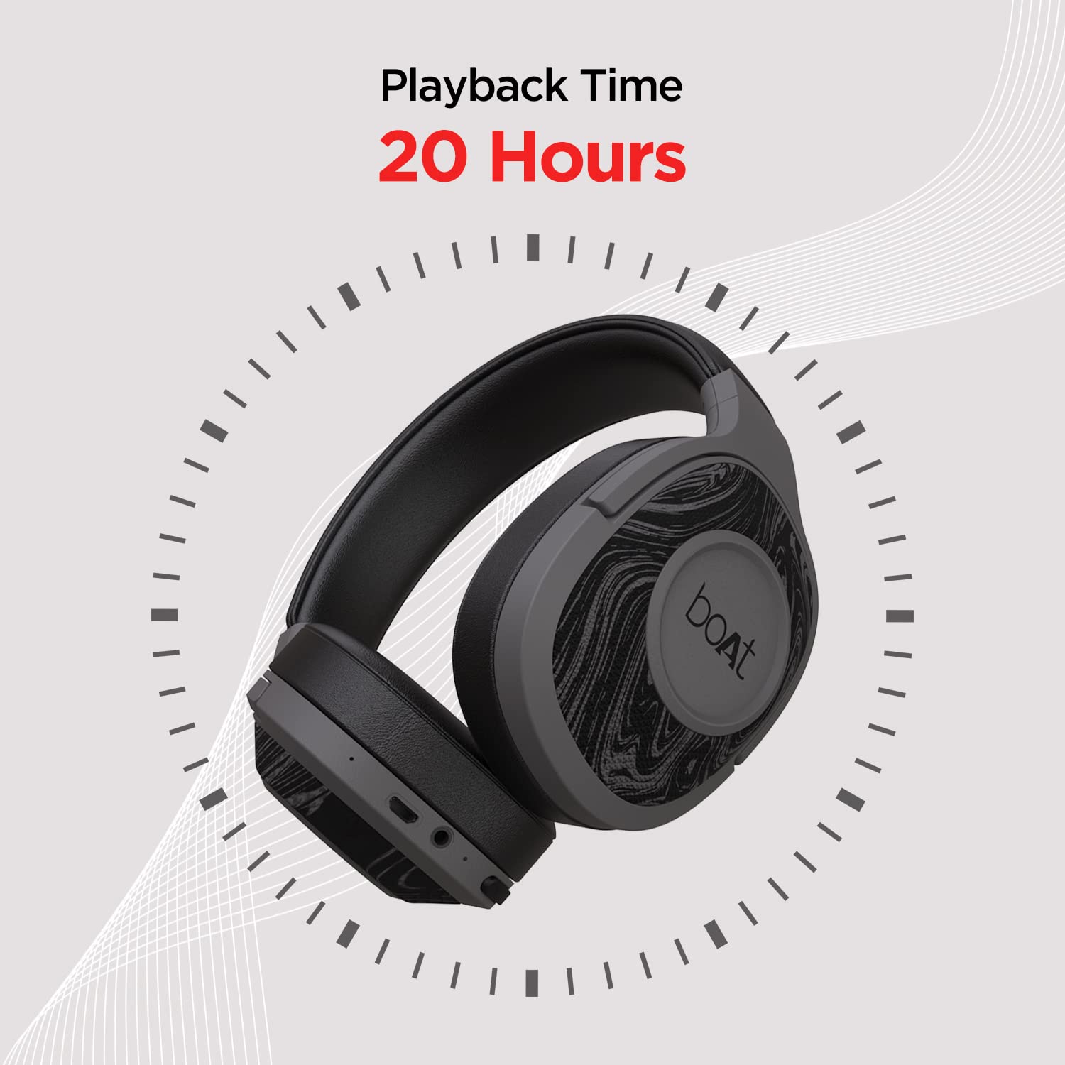 boAt Rockerz 550/Rockerz 558 Over Ear Bluetooth Headphones with Upto 20 Hours Playback, 50MM Drivers, Soft Padded Ear Cushions and Physical Noise Isolation(Black)