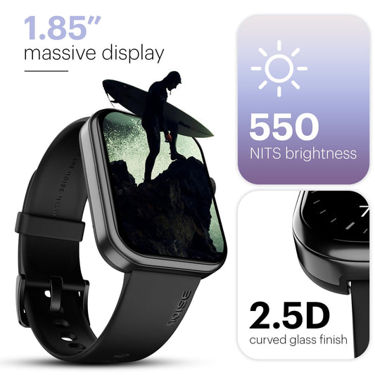 Noise Pulse 2 Max 1.85" Display, Bluetooth Calling Smart Watch, 10 Days Battery, 550 NITS Brightness, Smart DND, 100 Sports Modes, Smartwatch for Men and Women (Deep Wine)