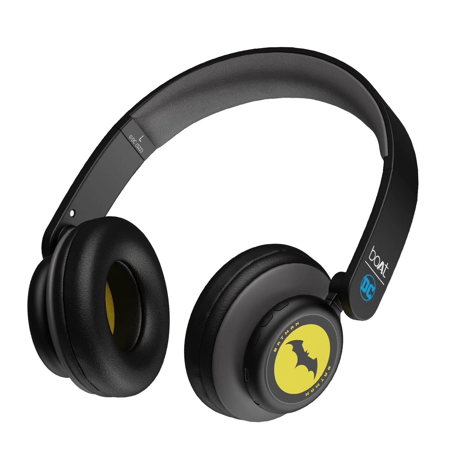 boAt Rockerz 450, 15 HRS Battery, 40mm Drivers, Padded Ear Cushions, Integrated Controls, Dual Modes, On Ear Bluetooth Headphones, Wireless Headphone with Mic (Luscious Black)