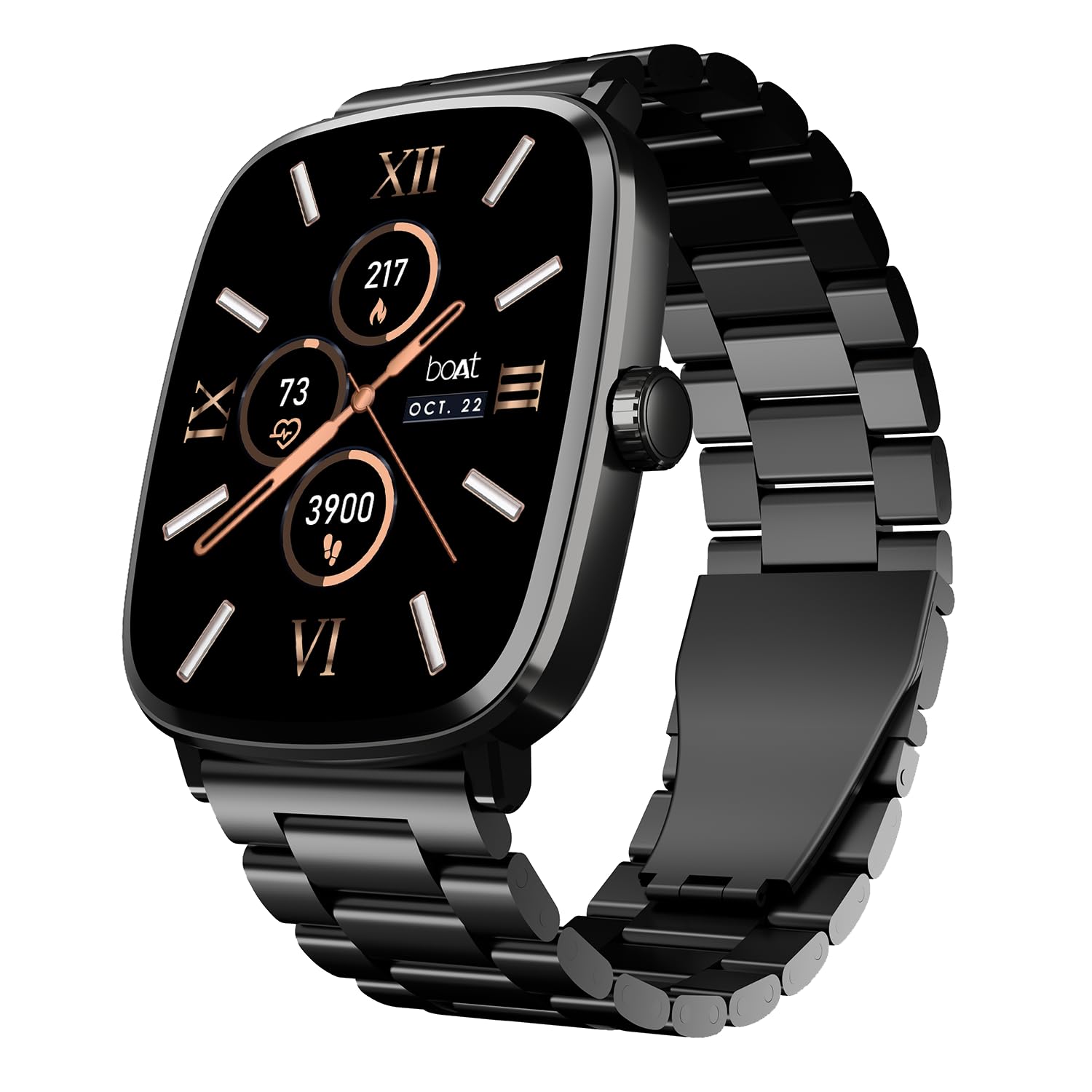 Boat Storm Call 3 w/Turn-by-Turn Navigation, 1.83" (4.6 cm) HD Display, Bluetooth Calling, Crest+ OS, QR Tray, Watch Face Studio, Coins, Emergency SOS Smart Watch for Men & Women(Active Black)