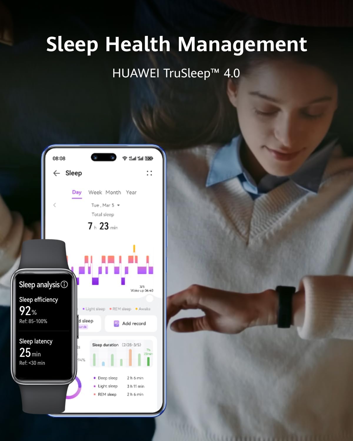 Huawei Band 9, Comfortable All-Day Wearing, Sleep Tracking, Fast Charging, Durable Battery, Intelligent Brightness Adjustments, 100 Different Workout Modes, Compatible with iOS&Android (Pink)