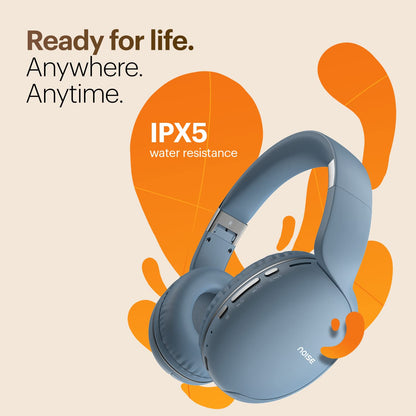 Noise Two Wireless On-Ear Headphones with 50 Hours Playtime, Low Latency(up to 40ms), 4 Play Modes, Dual Pairing, BT v5.3 (Serene Blue)