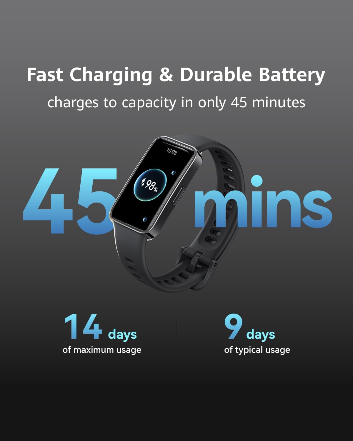 Huawei Band 9, Comfortable All-Day Wearing, Sleep Tracking, Fast Charging, Durable Battery, Intelligent Brightness Adjustments, 100 Different Workout Modes, Compatible with iOS&Android (Pink)