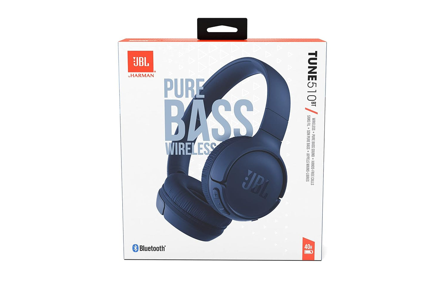 JBL Tune 510BT, On Ear Wireless Headphones with Mic, up to 40 Hours Playtime, Pure Bass, Quick Charging, Dual Pairing, Bluetooth 5.0 & Voice Assistant Support for Mobile Phones (Blue)
