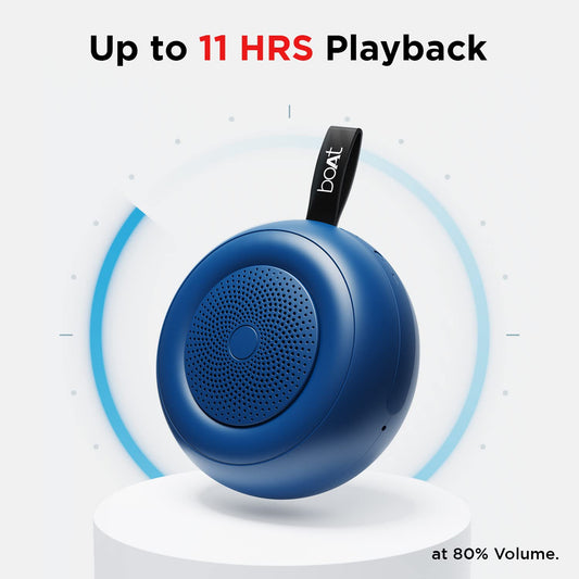 boAt Stone 135 Portable Wireless Speaker with 5W RMS Immersive Sound,IPX4 Water Resistance, True Wireless Feature, Up to 11H Total Playtime, Multi-Connectivity Modes with Type C Charging(Bold Blue)