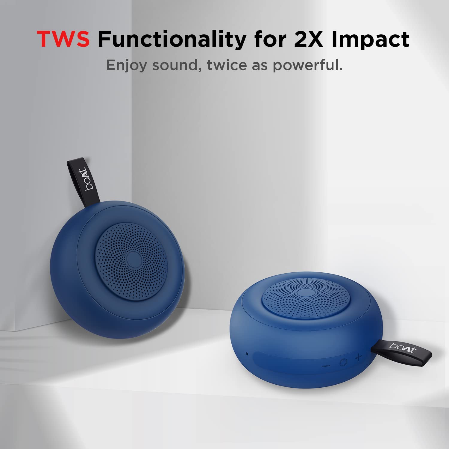 boAt Stone 135 Portable Wireless Speaker with 5W RMS Immersive Sound,IPX4 Water Resistance, True Wireless Feature, Up to 11H Total Playtime, Multi-Connectivity Modes with Type C Charging(Bold Blue)