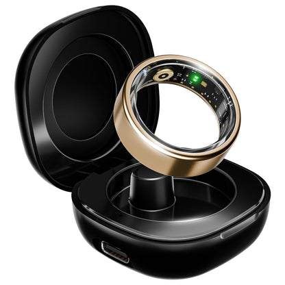 boAt SmartRing Active w/Stylish Stainless-Steel & Lightweight, Health Monitor, Magnetic Charging Case, 5ATM,Crest App & Coins, 20+ Sports Modes(Midnight Black 12)