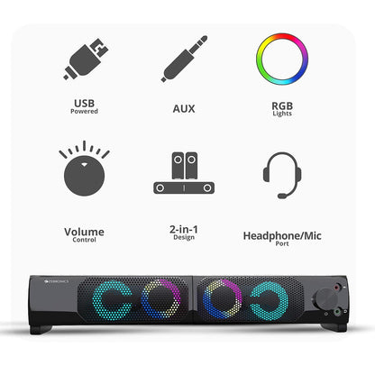 Zebronics Zeb Wonderbar 10 USB Powered 2.0 Computer Speaker with RGB Lights