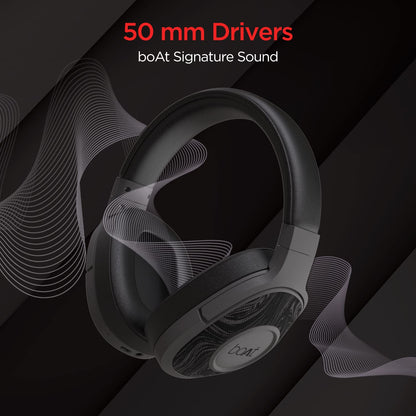 boAt Rockerz 550/Rockerz 558 Over Ear Bluetooth Headphones with Upto 20 Hours Playback, 50MM Drivers, Soft Padded Ear Cushions and Physical Noise Isolation(Black)