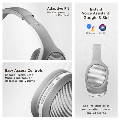 boAt Rockerz 460 Wireless Over Ear Headphones w/Up to 30hrs Playtime, 40mm Drivers, Beast™ Mode, ENx™, Dual Pairing, BT v5.2, Instant Voice Assistant, Adaptive Fit(Crimson White)