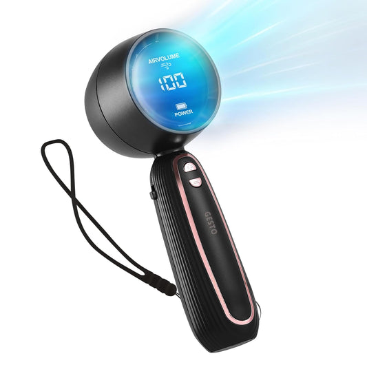 Gesto Portable Fan Rechargeable With Digital Display – High Speed With 100 Speed Modes | Mini Fan,Small Fan,USB Charging Hand Fan with 4000mAh Battery Upto 20 Hrs Runtime | Travel,Women’s Makeup