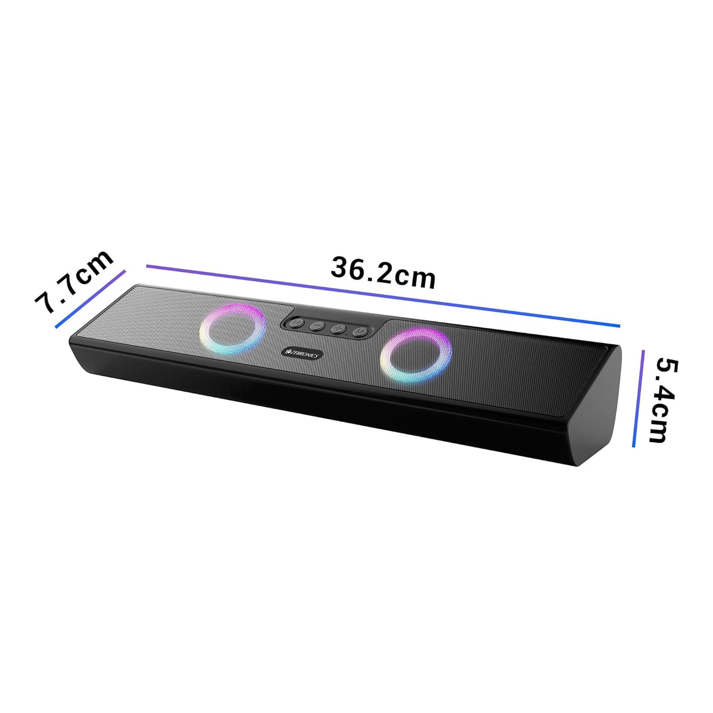 ZEBRONICS Astra 35, Portable Bluetooth Speaker, 16 Watts, Upto 24h Backup, Dual Drivers + Dual Passive Radiators, Call Function, Bluetooth v5.3 | USB | mSD| AUX, TWS, RGB LED