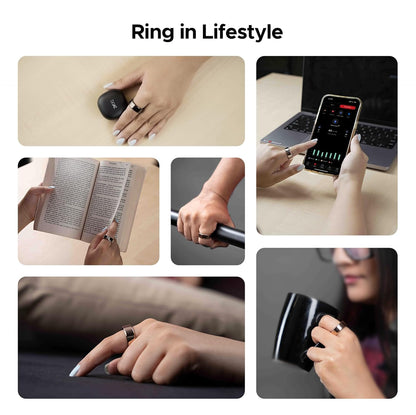 boAt SmartRing Active w/Stylish Stainless-Steel & Lightweight, Health Monitor, Magnetic Charging Case, 5ATM,Crest App & Coins, 20+ Sports Modes(Midnight Black 12)