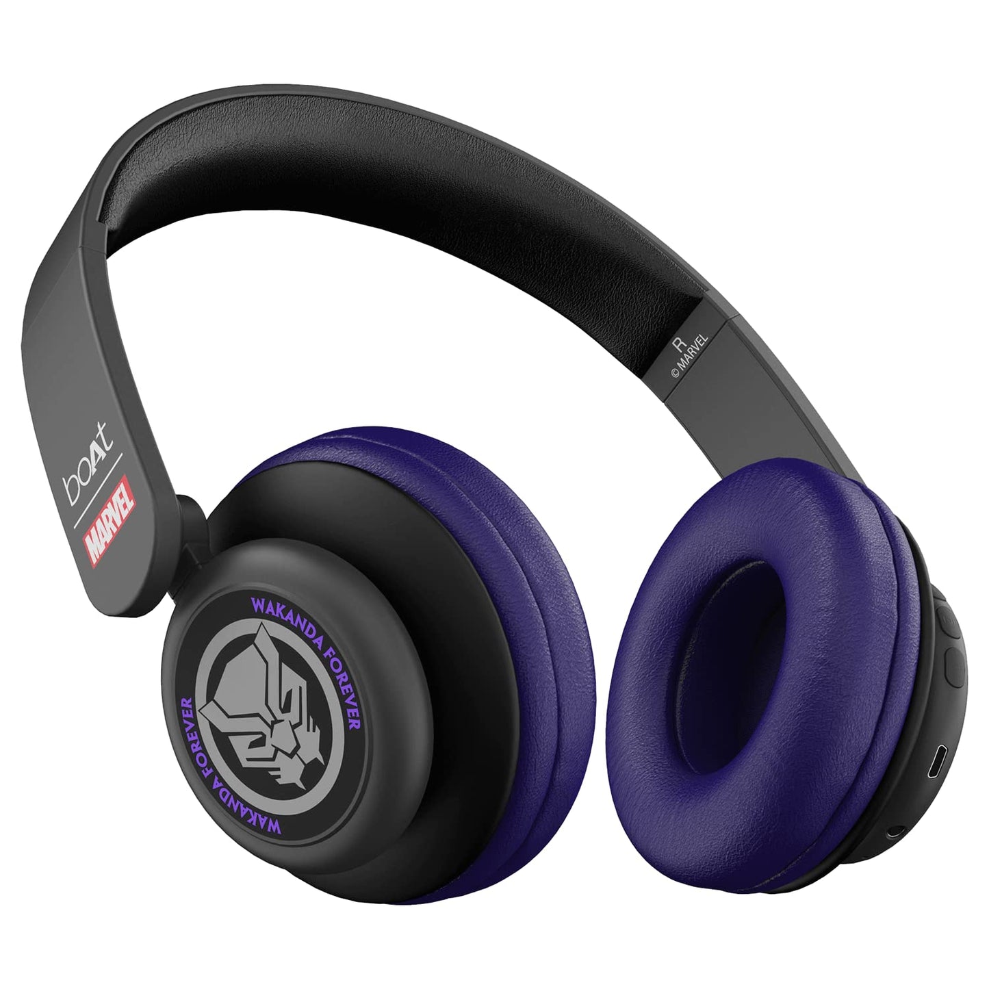 boAt Rockerz 450, 15 HRS Battery, 40mm Drivers, Padded Ear Cushions, Integrated Controls, Dual Modes, On Ear Bluetooth Headphones, Wireless Headphone with Mic (Luscious Black)