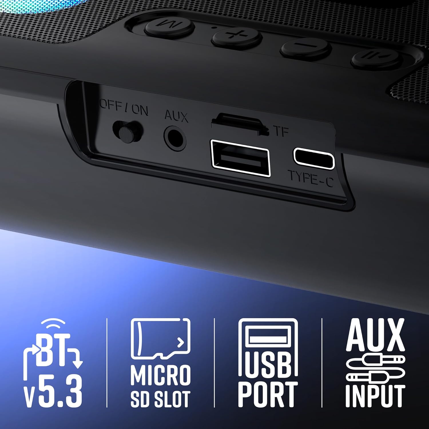 ZEBRONICS Astra 35, Portable Bluetooth Speaker, 16 Watts, Upto 24h Backup, Dual Drivers + Dual Passive Radiators, Call Function, Bluetooth v5.3 | USB | mSD| AUX, TWS, RGB LED