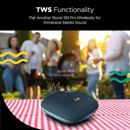 boAt Stone 193 Pro / Stone190 Pro with 5W Signature Sound, Up to 12hrs of Playtime, TWS Feature, Built-in Mic, Bluetooth v5.3, AUX Port, TF Card, IPX6 & Type-C Bluetooth Speaker (Tropical Blue)