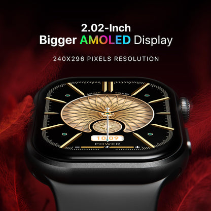 Fire-Boltt Brillia Smart Watch with 51.3mm (2.02 inch) AMOLED Display, Bluetooth Calling, SpO2, Heart Rate Monitoring, 120+ Sports Modes (Brillia, Black)