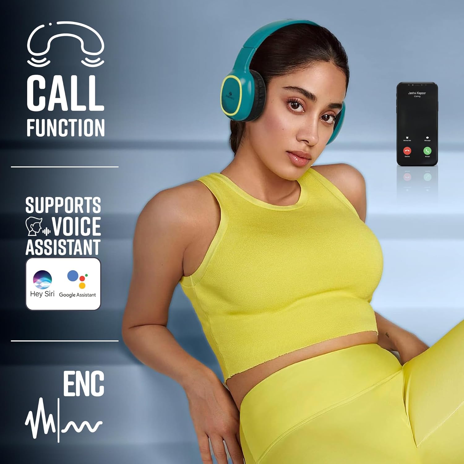 ZEBRONICS Thunder Bluetooth 5.3 Wireless Over Ear Headphones with 60H Backup, Gaming Mode, Dual Pairing, Enc, Aux, Micro Sd, Voice Assistant, Comfortable Earcups, Call Function (Teal Green)