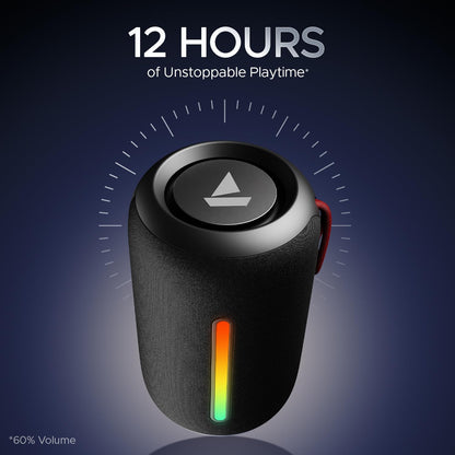 boAt Stone 352 Pro/Stone 358 Pro w/ 14W Signature Sound, Up to 12 Hours Playback, RGB LEDs, TWS Feature, Built-in Mic, BTv5.3, AUX Port, IPX5 & Type-C Interface Bluetooth Speaker (Raging Black)