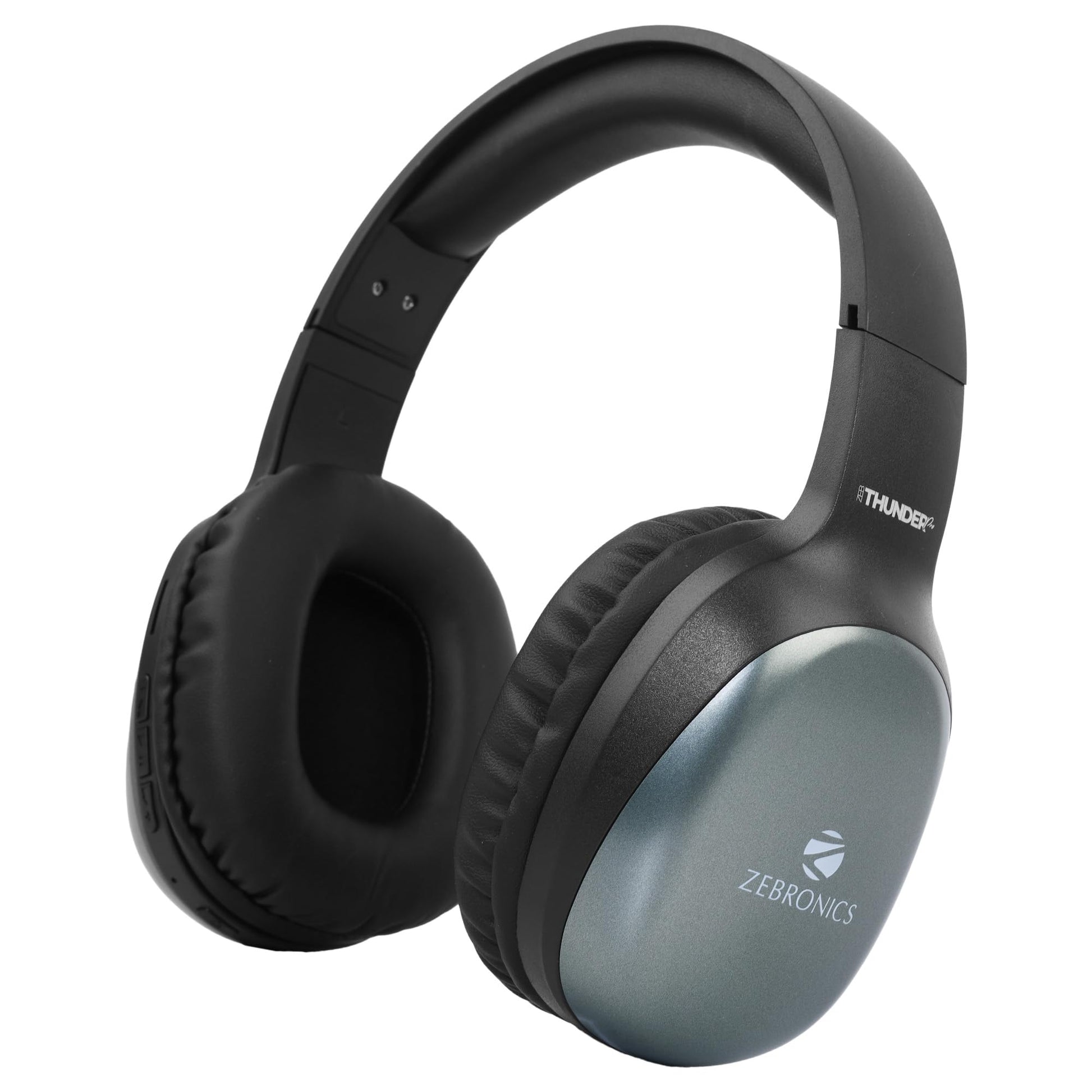 ZEBRONICS Thunder Bluetooth 5.3 Wireless Over Ear Headphones with 60H Backup, Gaming Mode, Dual Pairing, Enc, Aux, Micro Sd, Voice Assistant, Comfortable Earcups, Call Function (Teal Green)