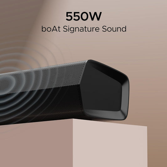 boAt Aavante Bar Azure Pro, 550 W Sound, 5.1CH with Wireless Rear Satellite Speakers, EQ Modes, BTv5.4,Multiple Ports, Master Remote, Bluetooth Sound Bar, Home Theatre Soundbar Speaker (Premium Black)