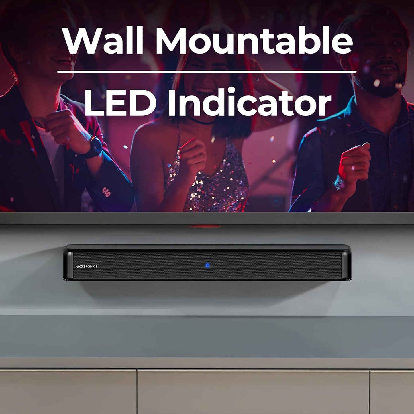 ZEBRONICS Juke BAR 3902 Soundbar with 140 Watts, HDMI (ARC), Optical, USB, AUX, Bluetooth v5.0, Virtual 5.1, Wall Mountable Design