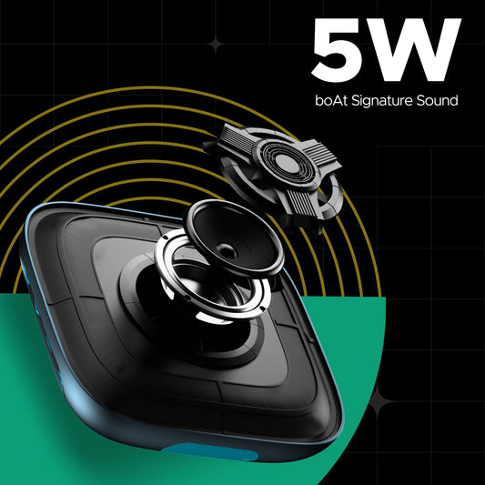 boAt Stone 193 Pro / Stone190 Pro with 5W Signature Sound, Up to 12hrs of Playtime, TWS Feature, Built-in Mic, Bluetooth v5.3, AUX Port, TF Card, IPX6 & Type-C Bluetooth Speaker (Tropical Blue)